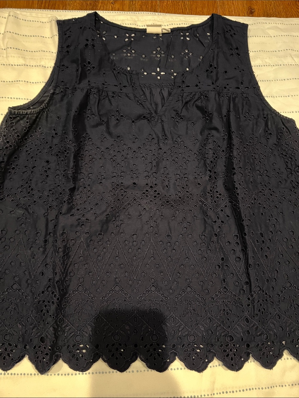 GAP Navy Eyelet Sleeveless Tank